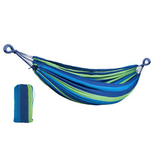 Laden Sie das Bild in den Galerie-Viewer, Double Hammock Comfortable for Hanging Sturdy 440lbs Capacity Hammock for Camping Outside Garden Outdoor Indoor Patio Backyard, Blue and Green