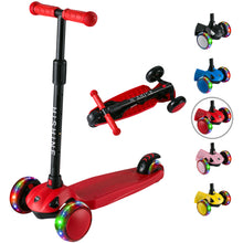 Laden Sie das Bild in den Galerie-Viewer, Hishine 3 Wheel Kick Scooter for Kids and Toddler, Light up Flashing Wheels, Wide Deck