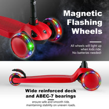 Laden Sie das Bild in den Galerie-Viewer, Hishine 3 Wheel Kick Scooter for Kids and Toddler, Light up Flashing Wheels, Wide Deck