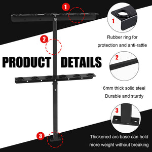 Vertical Hand Rack for Enclosed Landscaping Truck Trailer Garage or Shed Walls Holds 6 Tools for Shovels, Rakes, Hoes, Open Trailer Storage
