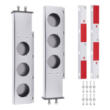 Load image into Gallery viewer, Stainless Steel Mud Flap Hanger Set with 3M Aluminum Reflective Tapes, 2.5" Bolt Spring, 2-1/2" Bolt Spacing 30" Length Rear Bar with Circle Light Cutouts, Loaded for Semi Trucks
