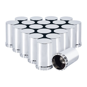 33mm Lug Nut Covers Screw On, 33mm x 3 1/2 inch Chrome ABS Plastic Cylinder Nut Covers Thread On Lug Nut Covers Kits for Semi Trucks Trailers, 20/40/60 Pack