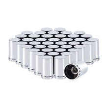 Load image into Gallery viewer, 33mm Lug Nut Covers Screw On, 33mm x 3 1/2 inch Chrome ABS Plastic Cylinder Nut Covers Thread On Lug Nut Covers Kits for Semi Trucks Trailers, 20/40/60 Pack
