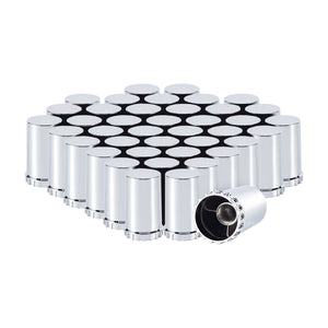 33mm Lug Nut Covers Screw On, 33mm x 3 1/2 inch Chrome ABS Plastic Cylinder Nut Covers Thread On Lug Nut Covers Kits for Semi Trucks Trailers, 20/40/60 Pack