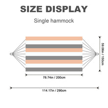 Laden Sie das Bild in den Galerie-Viewer, Double Hammock Comfortable for Hanging Sturdy 440lbs Capacity Hammock for Camping Outside Garden Outdoor Indoor Patio Backyard, Brown and White

