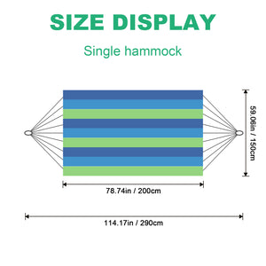 Double Hammock Comfortable for Hanging Sturdy 440lbs Capacity Hammock for Camping Outside Garden Outdoor Indoor Patio Backyard, Blue and Green