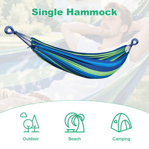 Double Hammock Comfortable for Hanging Sturdy 440lbs Capacity Hammock for Camping Outside Garden Outdoor Indoor Patio Backyard, Blue and Green