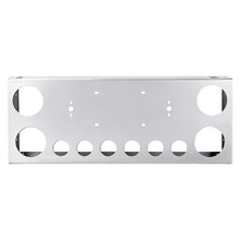 Cargar imagen en el visor de la galería, Tail Light Panel Stainless Steel with Four 4.49" and Six 2.76" Light Round Cutouts Rear Light Panel for Semi Truck
