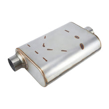 Laden Sie das Bild in den Galerie-Viewer, Universal Muffler 2.5" Inlet/Outlet 409 Stainless Steel Performance Muffler for Cars Trucks, Overall Length 17", Offset In | Center Out, Silver
