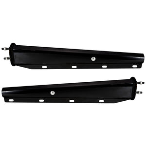 Mud Flap Hanger Set Carbon Steel Black Coated Finish, 30" Length Rear Bar for Semi Trucks, 1-1/8" - 2.5" Bolt Spacing Spring Loaded Straight Mud, Black
