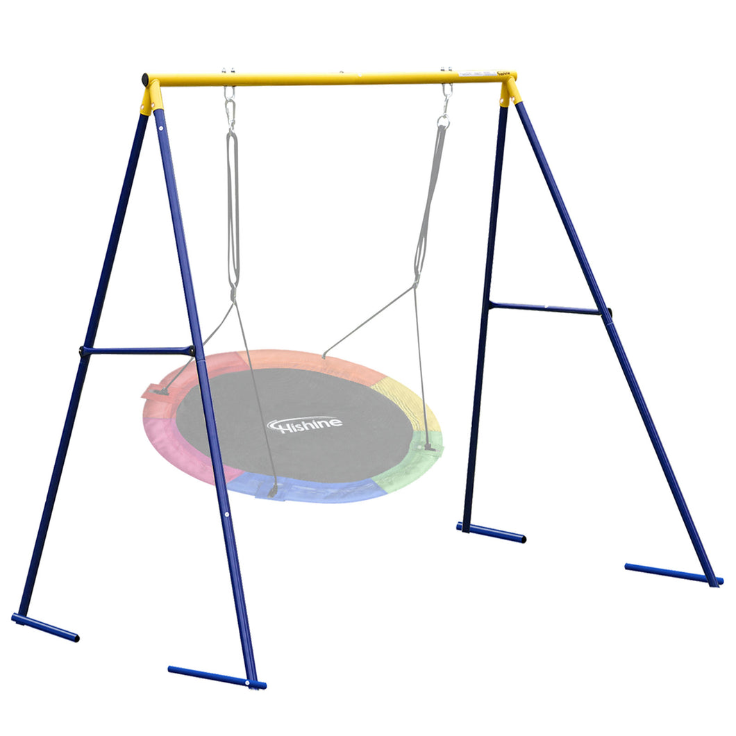 Hishine Swing Stand for Porch Outdoor Heavy Duty Swing Frame, Full Steel Metal Frame with 4 Ground Pegs, 71
