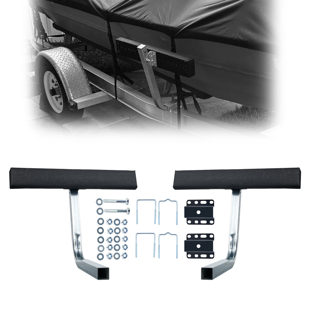 1 Pair of Boat Trailer Guide T Shaped, Trailer Guide Ons Galvanized Steel for Ski Boat, Fishing Boat, Sailboat Trailer, Silver