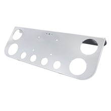 Load image into Gallery viewer, Tail Light Panel Stainless Steel with Four 4.49&quot; and Four 2.31&quot; Light Round Cutouts Rear Light Panel for Semi Truck
