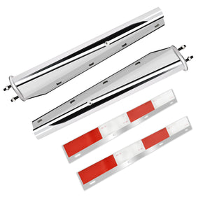 Stainless Steel Straight Spring Loaded Mud Flap Hanger Set 2-1/2" Bolt Spacing 30" Length with Aluminum Reflective Tapes Fit for Semi Trucks, 2.5" Bolt, 2 Pcs