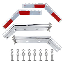 Cargar imagen en el visor de la galería, Stainless Steel Angled Spring Loaded Mud Flap Hanger Bracket Mudflap Holder Set, 28&quot; Length Rear Bar for Semi Trucks, 1-1/8&quot; Bolt Spacing Mud, Silver
