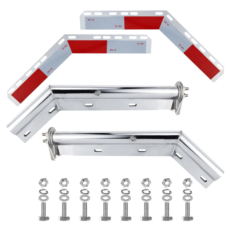 Stainless Steel Angled Spring Loaded Mud Flap Hanger Bracket Mudflap Holder Set, 28