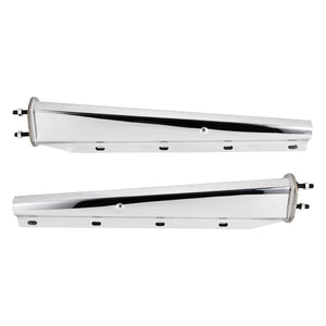 Stainless Steel Straight Spring Loaded Mud Flap Hanger Set 2-1/2" Bolt Spacing 30" Length for Semi Trucks, 2 Pcs, Silver