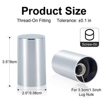 Load image into Gallery viewer, 33mm Lug Nut Covers Screw On, 33mm x 3 1/2 inch Chrome ABS Plastic Cylinder Nut Covers Thread On Lug Nut Covers Kits for Semi Trucks Trailers, 20/40/60 Pack
