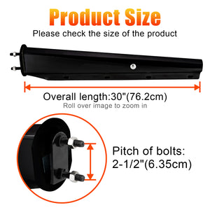 Abrir la imagen en la presentación de diapositivas, Mud Flap Hanger Set Carbon Steel Black Coated Finish, 30&quot; Length Rear Bar for Semi Trucks, 1-1/8&quot; - 2.5&quot; Bolt Spacing Spring Loaded Straight Mud, Black
