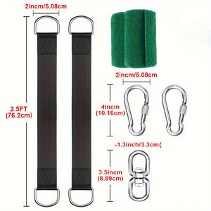Extra Long Tree Swing Straps Holds, 1/2.5/5/8/10FT Tree Swing Hanging Kit with Tree Protector Perfect for Swings & Hammocks, Easy Fast Installatio