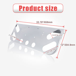 Tail Light Panel Stainless Steel with Four 4.2"x2.54" Light Ovals and Three 2.31" Light Round Cutouts Rear Light Panel for Semi Truck