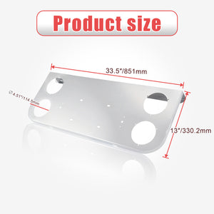 Tail Light Panel Stainless Steel with Four 4.51" Light Round Cutouts Rear Light Panel for Semi Truck