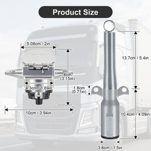7 Way Trailer Plug and 7 Pin Trailer Connector Socket Set, Heavy Duty 7 Pin Plug Round Trailer Connector with Cable Guard Zinc Die-Cast for Semi Truck Tractor Trailer