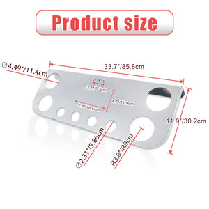 Tail Light Panel Stainless Steel with Four 4.49" and Four 2.31" Light Round Cutouts Rear Light Panel for Semi Truck
