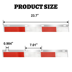 2 PCS 24"x 3" Aluminum Mud Flap Reflector Reflective Tape Fit for Semi Truck and Semi Trailer Mud Flap Hanger