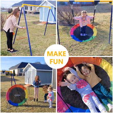Load image into Gallery viewer, Hishine Swing Stand for Porch Outdoor Heavy Duty Swing Frame, Full Steel Metal Frame with 4 Ground Pegs, 71&quot; Height Holds Up to 550lbs (Swing NOT Included)
