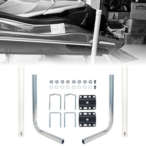 1 Pair of Boat Trailer Guide L Shaped, 40"-48" Adjustable Design Trailer Guide Ons Galvanized Steel for Boat, Fishing Boat, Sailboat Trailer, White and Silver