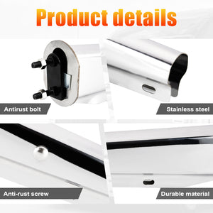 Stainless Steel Straight Spring Loaded Mud Flap Hanger Set 2-1/2" Bolt Spacing 30" Length for Semi Trucks, 2 Pcs, Silver