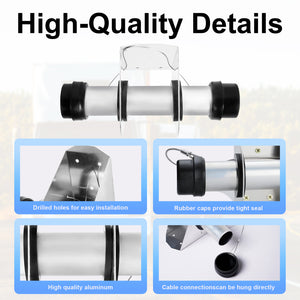 Trailer Document Holder Registration Card Box with End Caps Waterproof Aluminum 1-5/8" x 9-7/16" Tube Style for Truck and Trailer