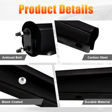Laden Sie das Bild in den Galerie-Viewer, Mud Flap Hanger Set Carbon Steel Black Coated Finish, 30&quot; Length Rear Bar for Semi Trucks, 1-1/8&quot; - 2.5&quot; Bolt Spacing Spring Loaded Straight Mud, Black
