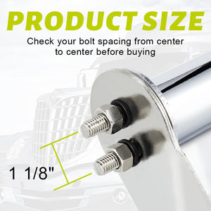 Mud Flap Hanger Set Stainless Steel Chromed Finish, 30" Length Rear Bar for Semi Trucks, 1-1/8" Bolt Spacing Spring Loaded Straight Mud with Reflective Tapes, 1-1/8" Bolt