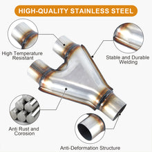 Cargar imagen en el visor de la galería, Exhaust Y Pipe, Universal Stainless Steel Y Pipe 10&quot; Long
