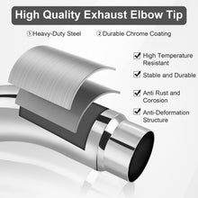 Laden Sie das Bild in den Galerie-Viewer, Diesel Exhaust Elbow Tip, 4&quot; Inlet 5&quot; Outlet/4&quot; Inlet 6&quot; Outlet/5&#39;&#39; Inlet 6&quot; Outlet Exhaust Pipe Tip Elbow Side Exit Exhaust Tip, Heavy-Duty Steel Chromed Turndown Exhaust Tip for Pickup Trucks Cars
