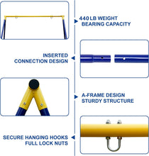 Load image into Gallery viewer, Hishine Swing Stand for Porch Outdoor Heavy Duty Swing Frame, Full Steel Metal Frame with 4 Ground Pegs, 71&quot; Height Holds Up to 550lbs (Swing NOT Included)
