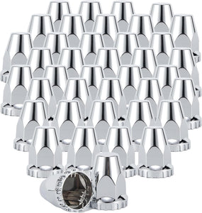 33mm x 2 7/8" Lug Nut Covers Push-On Standard, ABS Chrome Plastic Lug Nut Cover for Semi Trucks Trailers, 20/40/60 Pack