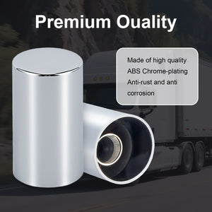 33mm Lug Nut Covers Screw On, 33mm x 3 1/2 inch Chrome ABS Plastic Cylinder Nut Covers Thread On Lug Nut Covers Kits for Semi Trucks Trailers, 20/40/60 Pack
