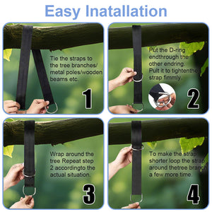 Extra Long Tree Swing Straps Holds, 5/8/10FT Tree Swing Hanging Kit with Tree Protector Perfect for Swings & Hammocks, Easy Fast Installatio
