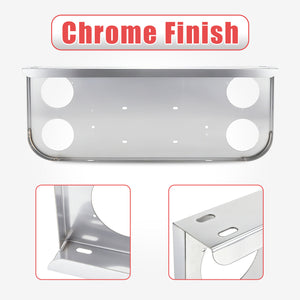 Tail Light Panel Stainless Steel with Four 4.51" Light Round Cutouts Rear Light Panel for Semi Truck