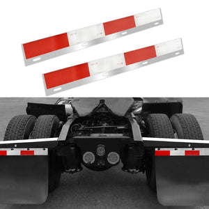 2 PCS 24"x 3" Aluminum Mud Flap Reflector Reflective Tape Fit for Semi Truck and Semi Trailer Mud Flap Hanger