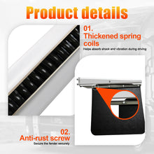 Laden Sie das Bild in den Galerie-Viewer, Stainless Steel Straight Spring Loaded Mud Flap Hanger Set 2-1/2&quot; Bolt Spacing 30&quot; Length for Semi Trucks, 2 Pcs, Silver
