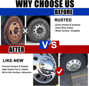 33mm x 2 7/8" Lug Nut Covers Push-On Standard, ABS Chrome Plastic Lug Nut Cover for Semi Trucks Trailers, 20/40/60 Pack