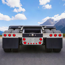 Load image into Gallery viewer, Tail Light Panel Stainless Steel with Four 4.49&quot; and Four 2.31&quot; Light Round Cutouts Rear Light Panel for Semi Truck
