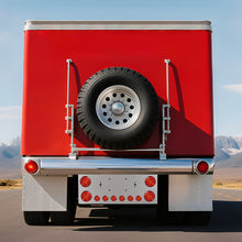 Cargar imagen en el visor de la galería, Tail Light Panel Stainless Steel with Four 4.49" and Six 2.76" Light Round Cutouts Rear Light Panel for Semi Truck
