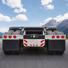 Load image into Gallery viewer, Tail Light Panel Stainless Steel with Four 4.2&quot;x2.54&quot; Light Ovals and Three 2.31&quot; Light Round Cutouts Rear Light Panel for Semi Truck
