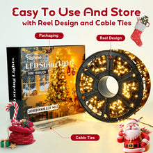 Cargar imagen en el visor de la galería, Hishine Outdoor Christmas Lights 1000LED 48FT/82FT/164FT, String Lights Indoor 8 Modes Waterproof Plug in Christmas Tree Light for Holiday, Warm White

