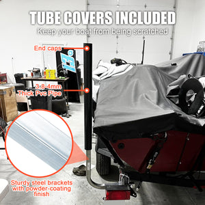 1 Pair of Boat Trailer Guide L Shaped, 40"-48" Adjustable Design Trailer Guide Ons Galvanized Steel for Boat, Fishing Boat, Sailboat Trailer, Silver